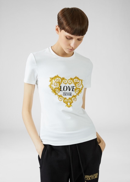 Versace Valentine's Day Logo T-shirt Dam - 385469XPA